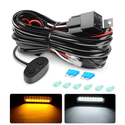 Nilight Kit de Arnés de Cableado para Barra de Doble Color Blanco/Ámbar, 16 AWG, 12 V, 10031W