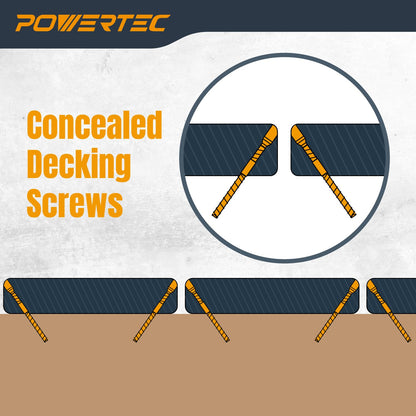 POWERTEC - Tornillos para cubierta n.º 10 x 2-3/8 pulgadas, T15 Star Drive, recubiertos para madera exterior y madera compuesta, paquete de 250 (72185)