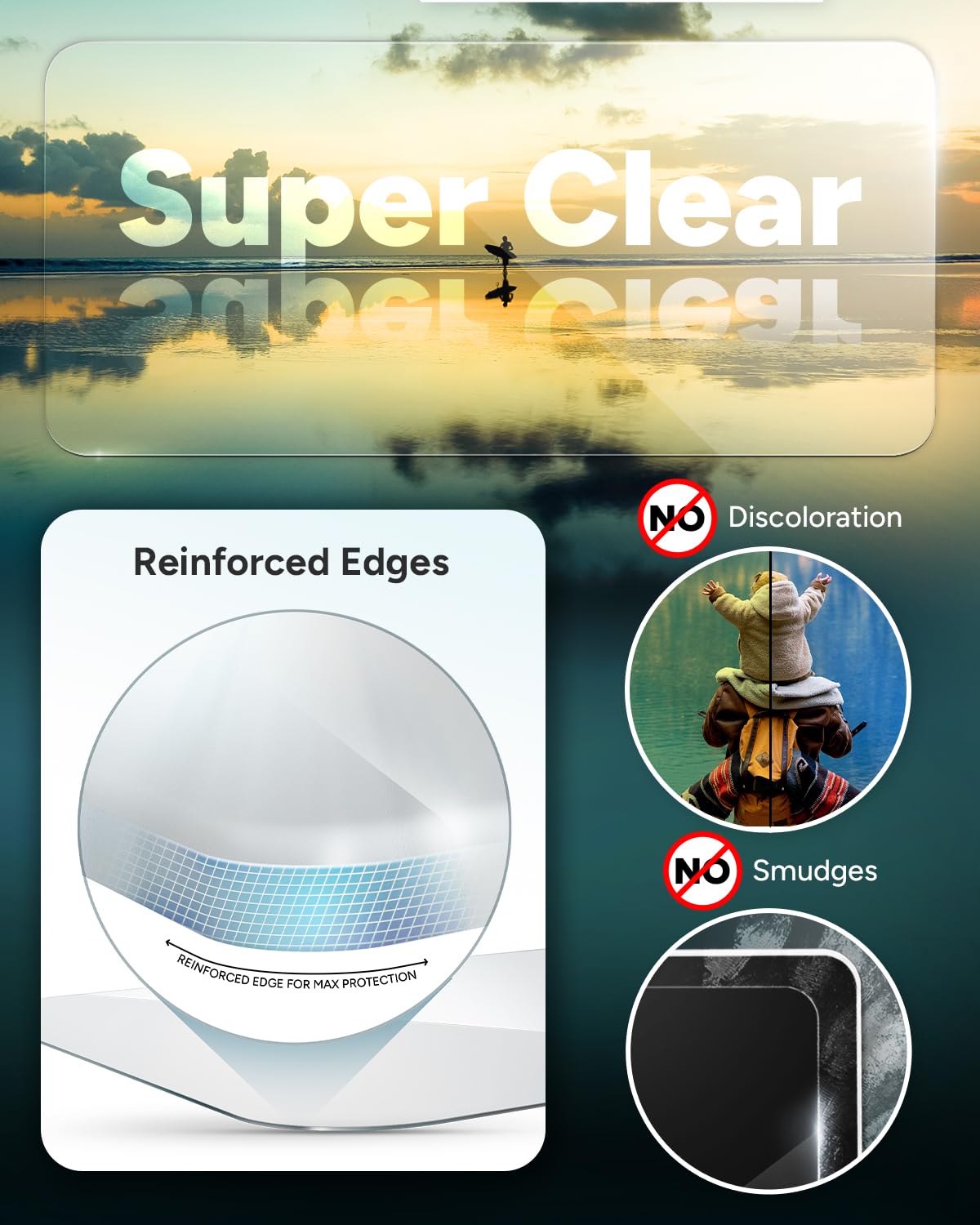 ZAGG Glass+ Protector de visualización para iPhone 15 Pro Max, 3 veces más fuerte con bordes reforzados, superficie resistente a arañazos y manchas, escudo invisible, fácil de instalar