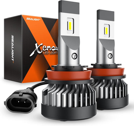 Sealight SD1 Series Bombillas LED Antiniebla H11 H8 H16 600% Brillo 6500K Blanco Frío 20000 RPM Plug N-Play, Paquete de 2