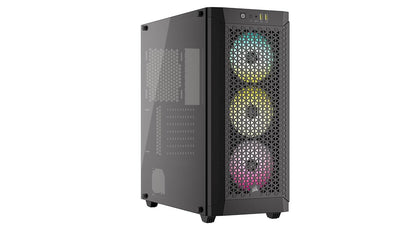 Corsair 480T RGB Caja para PC ATX Torre Media con Cristal Templado, 3 Ventiladores AR120 Incluidos, Compatible con hasta 7 Ventiladores de 120 mm y Radiadores de hasta 360 mm, Negro