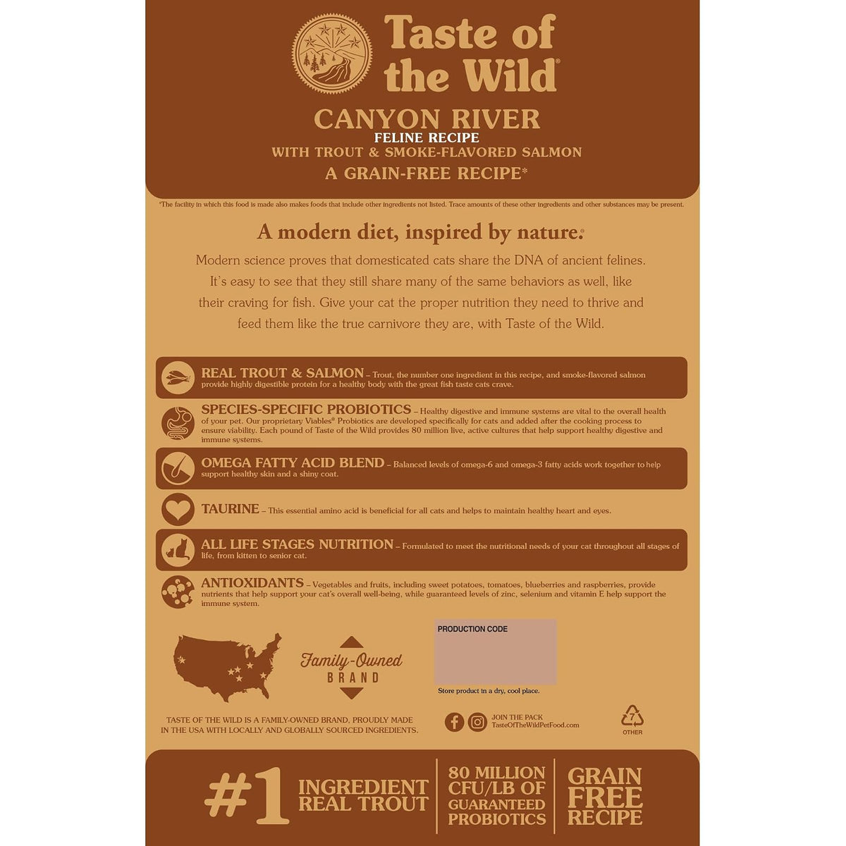 Taste Of The Wild Grain Free High Protein Real Meat Recipe Canyon River Premium Dry Cat Food