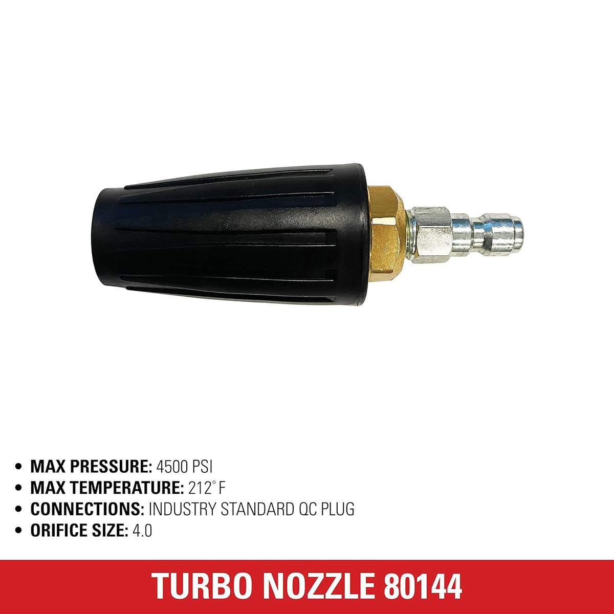 Simpson Cleaning 80144 4500 PSI Boquilla universal para lavadora a presión, conexión rápida de 1/4 pulgadas, uso en agua caliente o fría