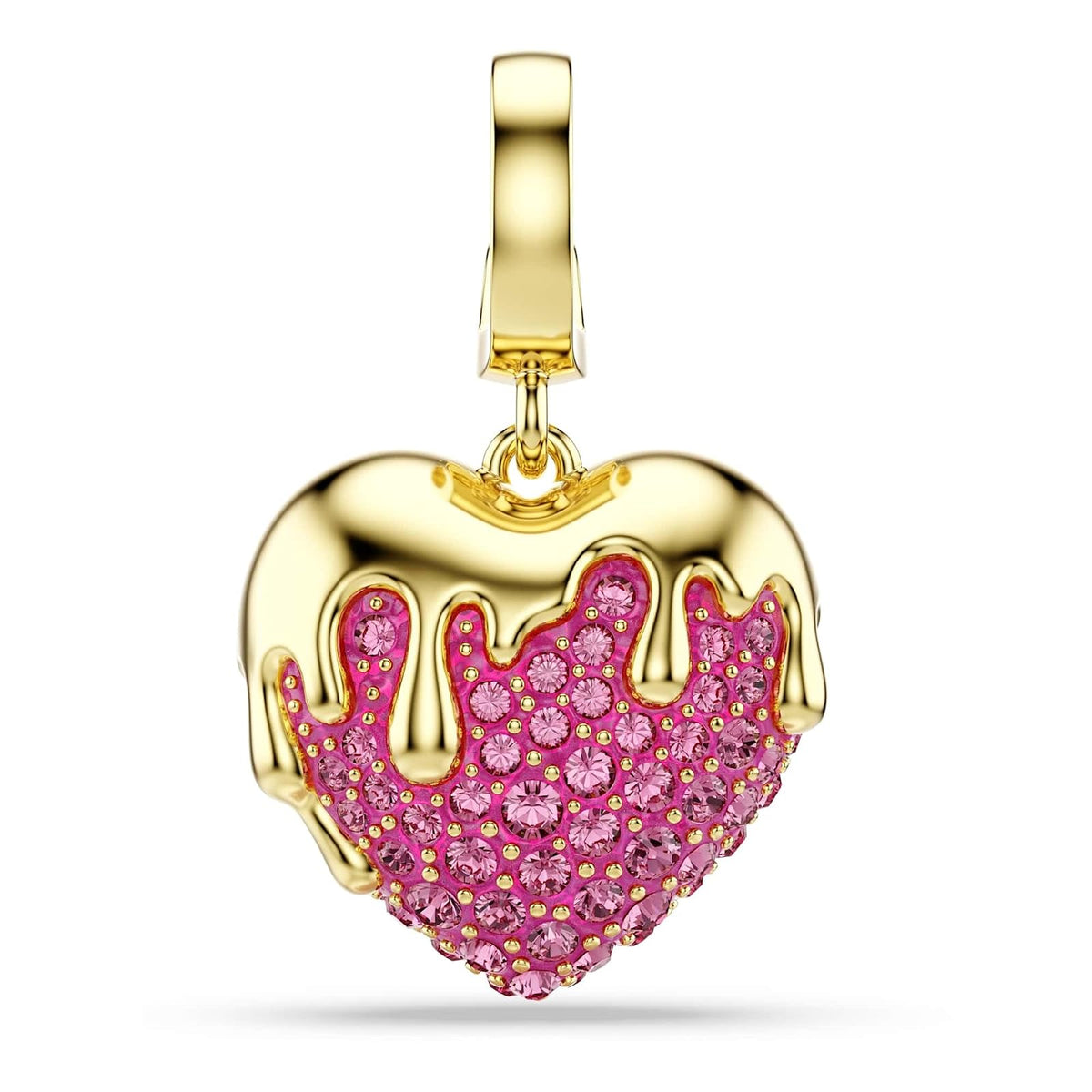 Swarovski Colección Idyllia, brazalete, brillos mixtos, corazón, rosa, acabado en metal mixto - Abalorio de corazón de Idyllia - chapado en oro rosa - One Size