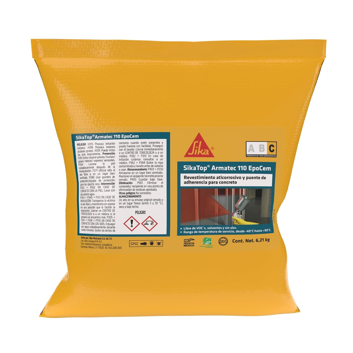 Sika - Revestimiento Anticorrosivo y puente de Adherencia para Concreto - SikaTop Armatec 110 Epocem (A+B) - Excelente Puente de Adherencia entre Acero y Concreto - Unidad de 8 Kg