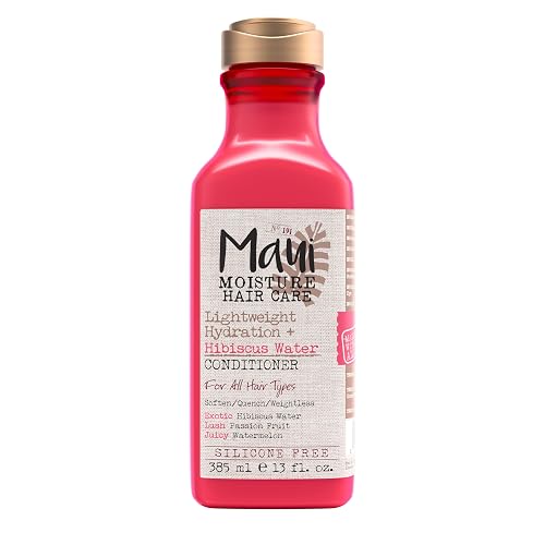 Maui Moisture, Lightweight Hydration + Hibiscus Water, Acondicionador, Hidratación Ligera para Cabello Fino, Humectación Diaria, Sin Sulfatos, Agua de Hibiscus, 385 ml
