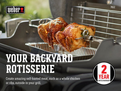 Weber 7652 Rotisserie for Use with Genesis II & II LX 2 & 3 Burner 300 Series Grills