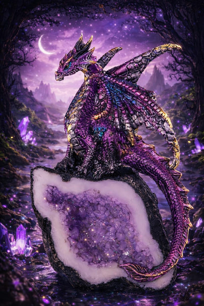 ICE ARMOR Figura Decorativa de fantasía de dragón Morado de 5.5 Pulgadas de Alto