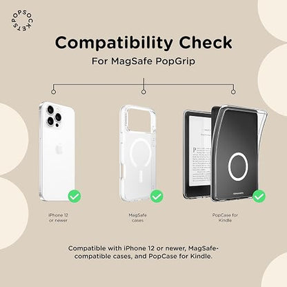PopSockets - Empuñadura para teléfono MagSafe con Soporte, Soporte magnético, Parte Superior Intercambiable, sujeción Segura para iPhone MagSafe, Agarre para teléfono y Tablet, Bonitos enchufes, Rosa