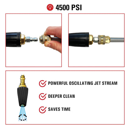 Simpson Cleaning 80144 4500 PSI Boquilla universal para lavadora a presión, conexión rápida de 1/4 pulgadas, uso en agua caliente o fría