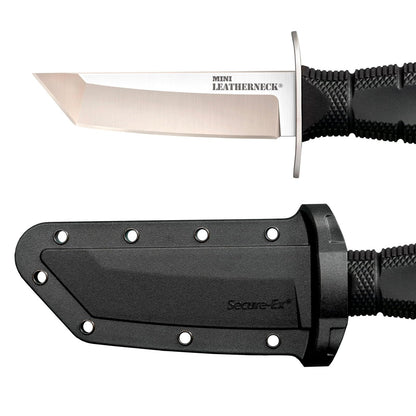Cold Steel Mini Leatherneck / 6 3/4" Total / 3 Pulgadas / Punta Tanto / Acero Aleado / Negro / Cuchillo de Caza de Hoja Fija