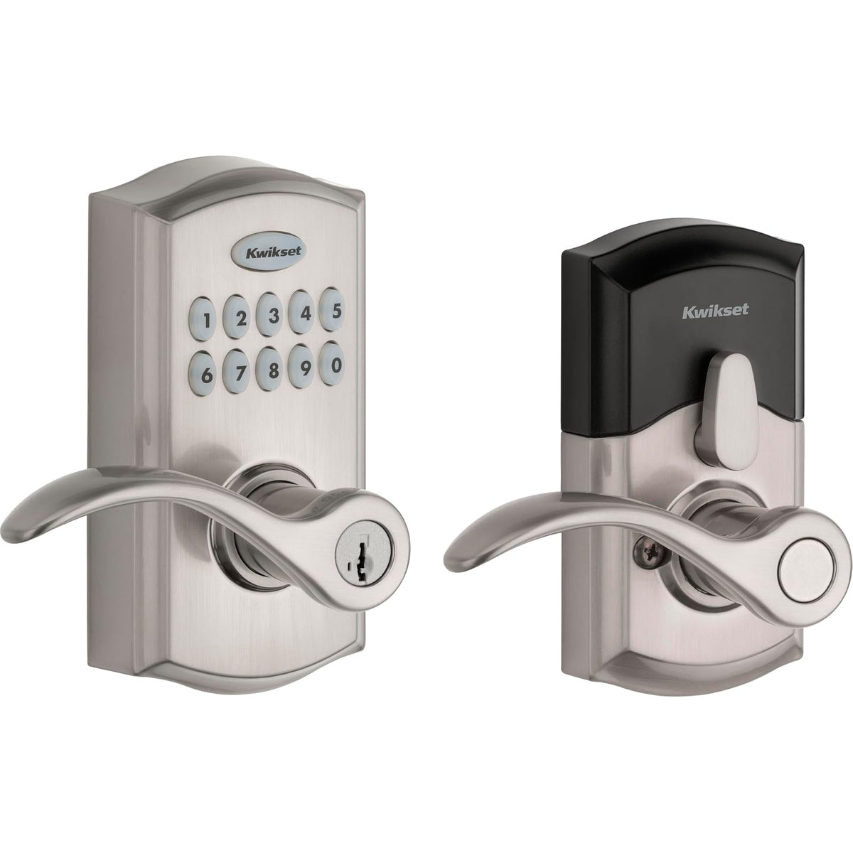 Kwikset SmartCode 955 Cerradura Electrónica con Teclado para Puerta - Palanca Pembroke - Níquel satinado