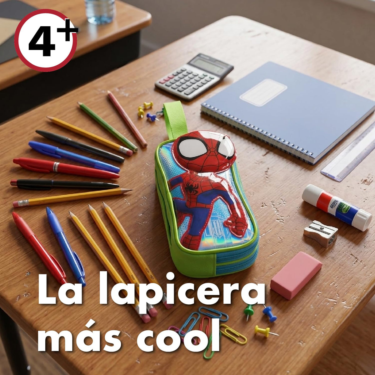 Ruz Lapicera Triple Infantil y Preescolar | Spidey y Sus Amigos | 100% Poliéster | Estuche de Poliéster para Niños con Compartimentos y Cremallera Resistente | Recomendado desde 3 años