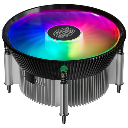 Cooler Master i70C LGA1700 Enfriador de Aire CPU | ARGB 120 mm PWM, aluminio anodizado negro, inserto cobre, 95 W TDP, perfil bajo 70 mm