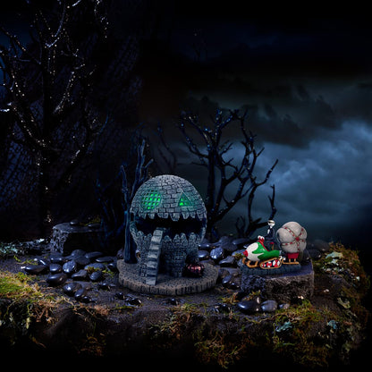 Department 56 Disney The Nightmare Before Christmas Village Accessories Figura de Gato en Trineo, 1.57 Pulgadas de Alto x 1.11 Pulgadas de Ancho x 2.5 Pulgadas de Largo, Multicolor
