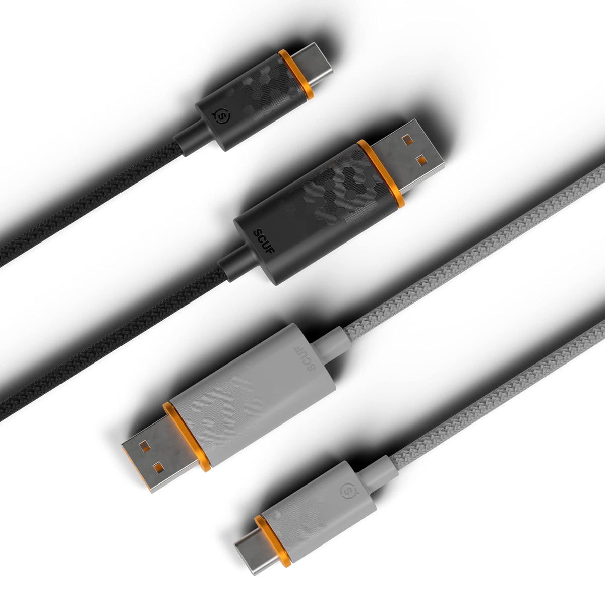 SCUF Cable USB-C Trenzado Conexión y Carga USB Tipo C de 2 Metros para Mandos de Xbox, Mandos de PS5 y Smartphones - Negro