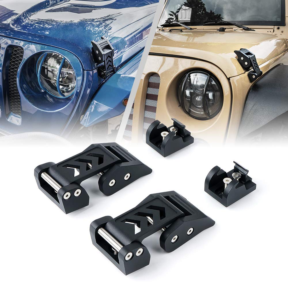 Xprite - Kit de pestillos de aluminio compatible con Jeep Wrangler JK JKU 2007-2018 2018 2019 2020 Jeep Wrangler JL JLU - Pares