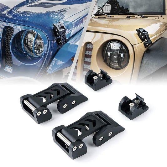 Xprite - Kit de pestillos de aluminio compatible con Jeep Wrangler JK JKU 2007-2018 2018 2019 2020 Jeep Wrangler JL JLU - Pares