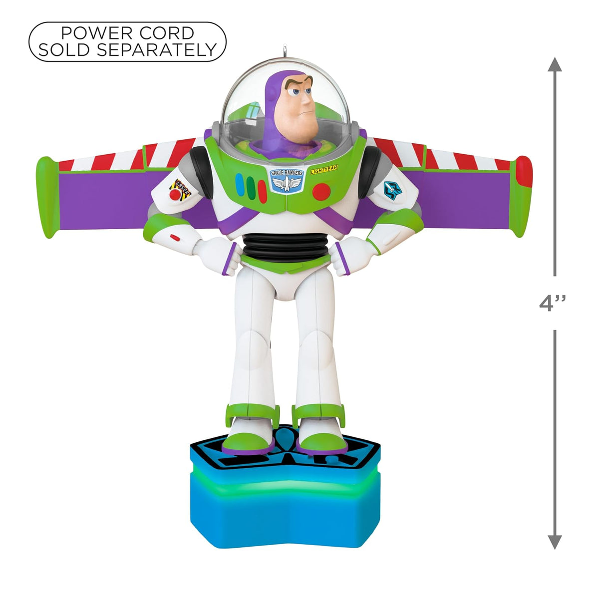 Hallmark - Adorno navideño de Recuerdo 2025, colección Disney/Pixar Toy Story Buzz Lightyear con luz y Sonido, Regalos para fanáticos de Disney