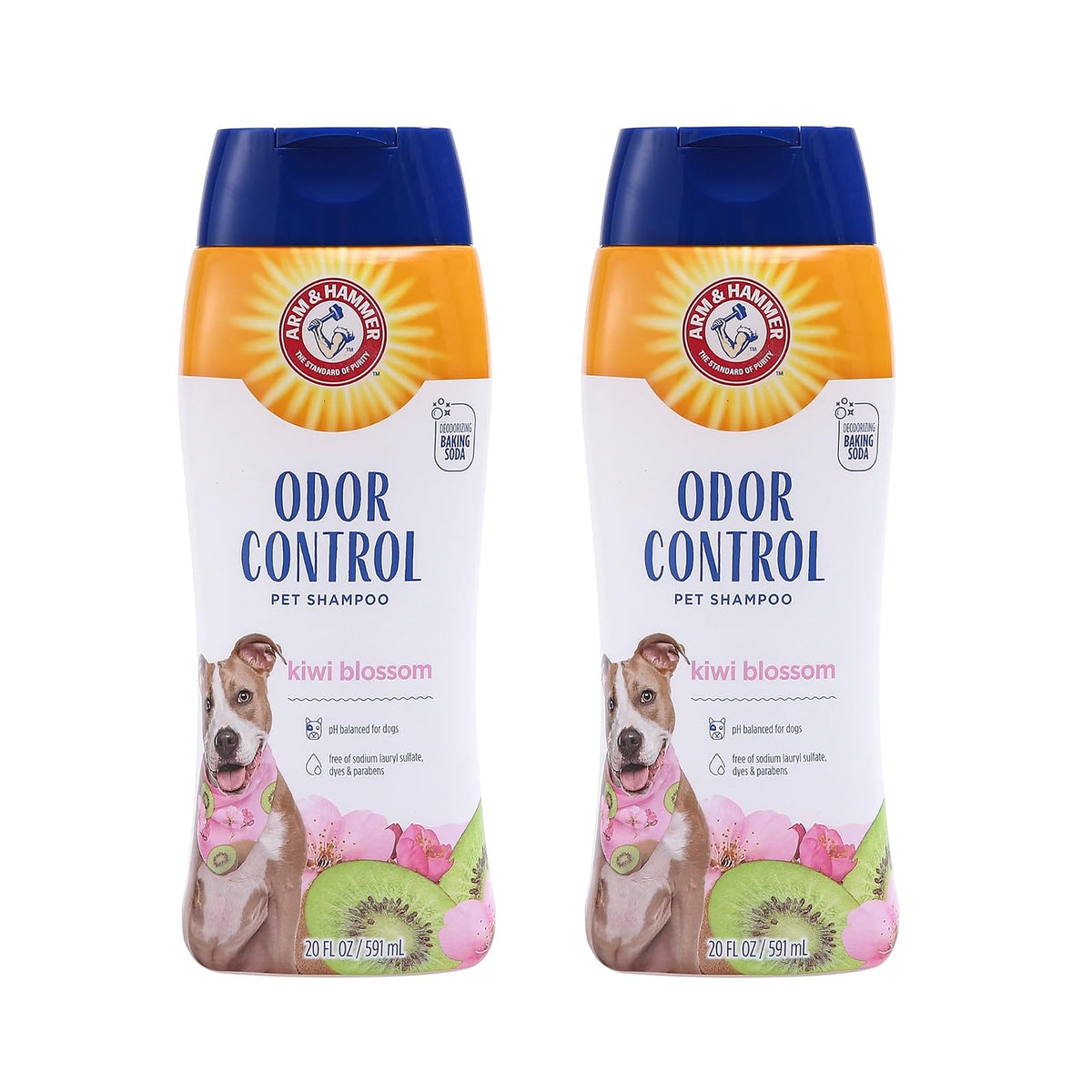 Arm & Hammer for Pets Super Deodorizing Shampoo for Dogs | Best Odor Eliminating Dog Shampoo | Great for All Dogs & Puppies, Fresh Kiwi Blossom Scent, 20 oz, 2-Pack