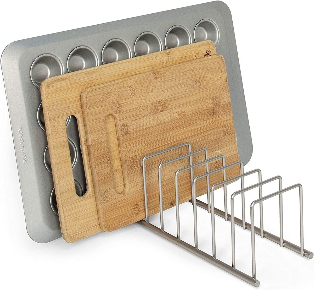 Spectrum Diversified Organizador de Cocina, Níquel Satinado, 1 | Níquel Satinado, 1 pieza, estructura de acero, 13.5 x 4.5 x 4.25 pulgadas