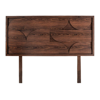 Sochic Cabecera para Cama Tamaño Individual y Matrimonial Color Nogal con Relieves Decorativos y Estructura de Madera Industrial.
