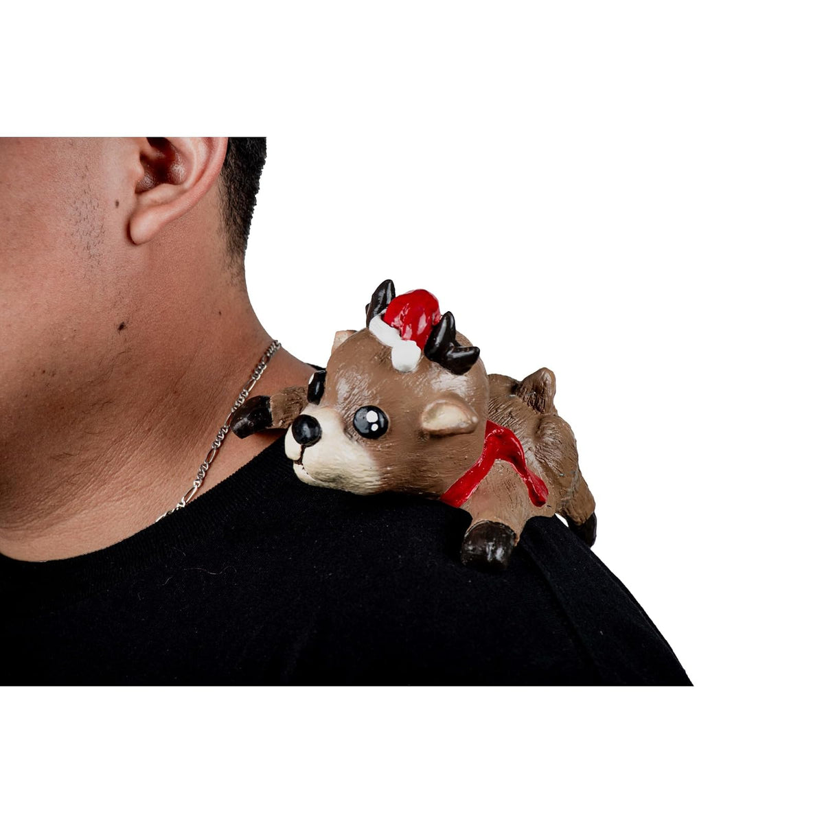 Ghoulish Productions Shoulder Buddy Reindeer, Accesorio de latex para hombro, Muñeco de hombro para disfraz, Ideal para Disfraz Halloween, Navidad y Fiestas Temáticas, Cosplay, Diseño Artesanal