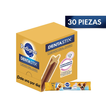 PEDIGREE - Snack para Perros Adultos Dentastix, Razas Pequeñas, Cuidado Oral, Pack de 30, 15 gr. c/u.
