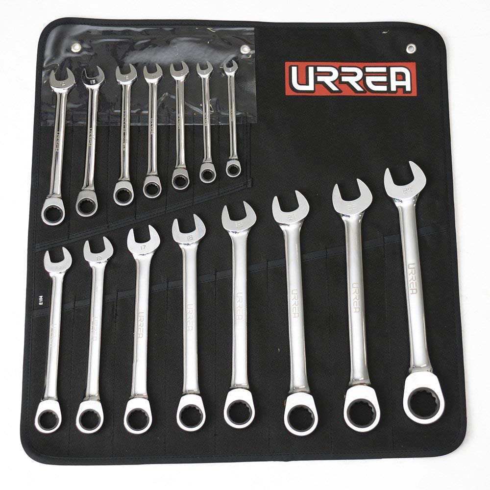 Urrea Llave Combinada de Matraca, Cromo Vanadio - 12 piezas