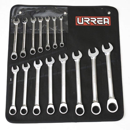 Urrea Llave Combinada de Matraca, Cromo Vanadio - 12 piezas