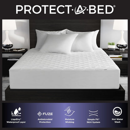 Protect-A-Bed - Colchón Esencial Queen, 100% Impermeable, Barrera contra ácaros, Transpirable y silenciosa, antimicrobiana, se Adapta a colchones de 11 a 18 Pulgadas