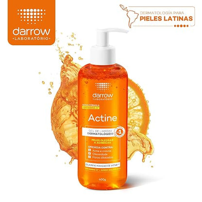 Darrow Actine Gel Limpiador Facial Vitamina C Piel Grasa y Acneica, 400g