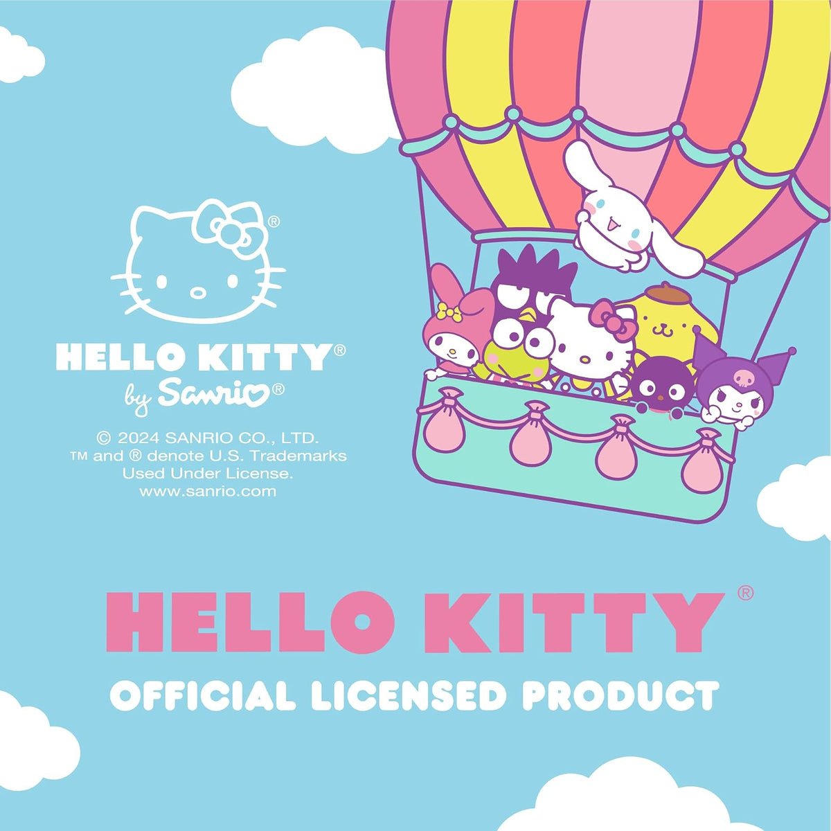 Carbella Hello Kitty - Funda Oficial para Volante de Automóvil Sanrio con tamaño Universal 14.5-15.5, Bonita Funda para Volante para Mujer, Accesorios de Automóvil Hello Kitty (impresión de Lavanda)