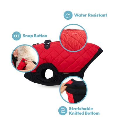 Gooby Chaleco de moda para perro, verde, pequeño, cálido chaleco con cremallera y correa de doble anillo en D, suéter para perro pequeño resistente al agua de invierno, ropa para perros pequeños, niños o perros medianos