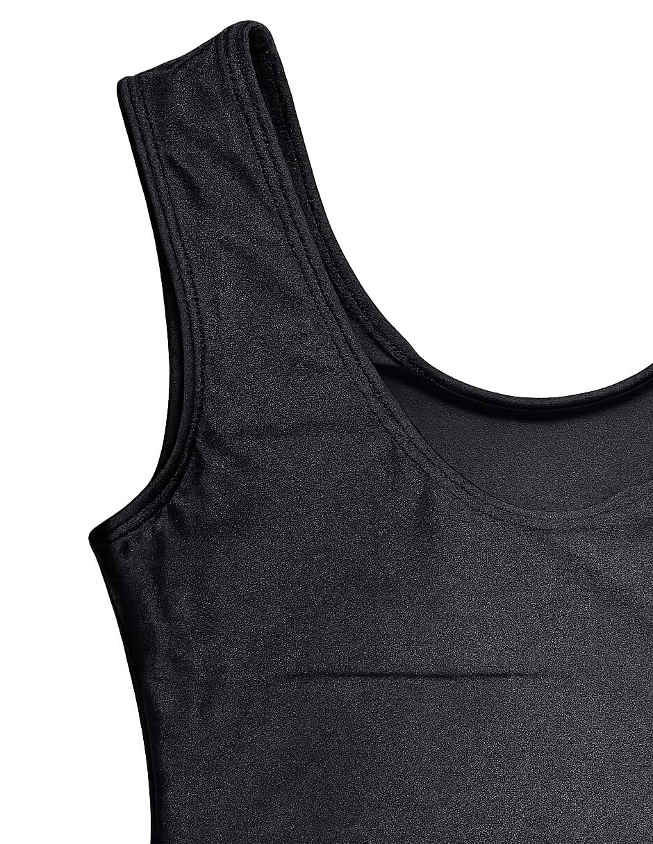 DANZINATTA Leotardo para Niña sin Manga Negro con Diseño de Pedrería