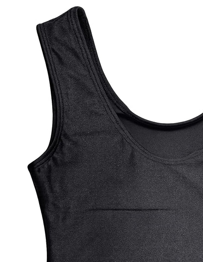 DANZINATTA Leotardo para Niña sin Manga Negro con Diseño de Pedrería