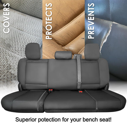 X Truck Accessories Funda de Asiento de Camioneta Universal para Banco Completo Compatible con Silverado F-150 Ram Sierra Titan Tundra, Negro, 1370036