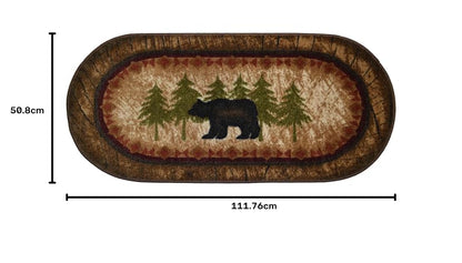 Mayberry Rug Cozy Cabin CC5276 - Alfombra Antideslizante con diseño de Oso de Abedul, 20 x 44 Pulgadas, Color café
