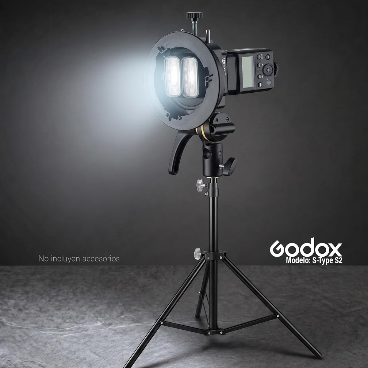 Godox Soporte para Flash S-Type S2 con Montura Bowens, Adaptador Ajustable para Speedlite, Softbox, Reflector, Snoot y Paraguas, Compatible con Flash de Cámara y AD400Pro