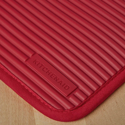 KitchenAid - Juego de 2 Soportes de Silicona Suave Acanalados, Color Rojo pasión, 7 x 9 Pulgadas