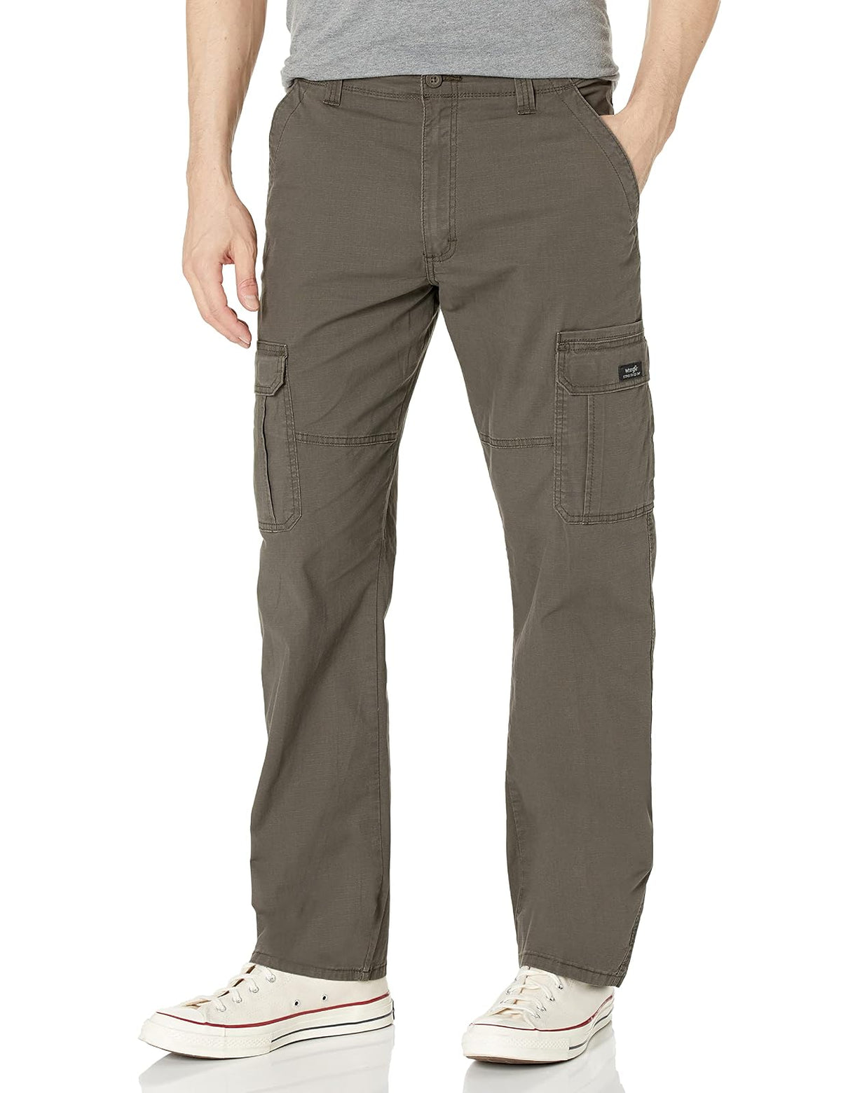 Wrangler Authentics Pantalón Cargo Elástico para Hombre - Olive Drab - 42W x 30L