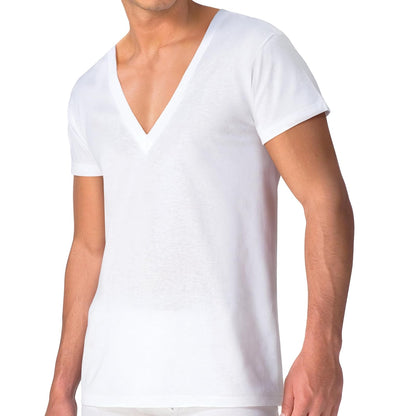 Rinbros Camiseta Hombre - 100% Algodón, Manga Corta, Cuello en V 3 Piezas