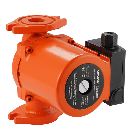 VEVOR 0011-BF4-J Bomba circuladora de hierro fundido, 33 GPM, AC 120 V 33 pies Bomba de circulación de recirculación de agua caliente, conexión de brida de 1-1/4 pulgadas, ajuste de 3 velocidades