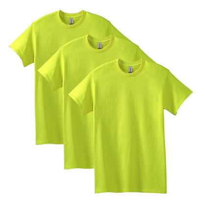 Gildan G5000 Camiseta de Algodón Pesado para Hombre - 3 - Verde Seguridad (3 unidades) - G