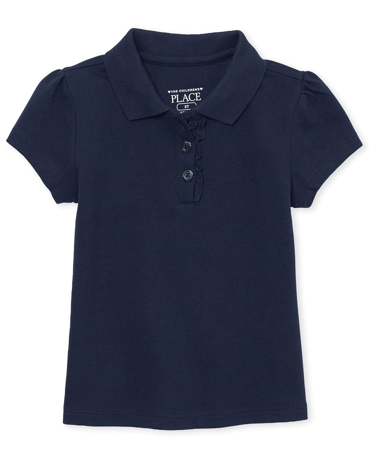 The Children's Place Polo Piqué de Manga Corta con Volantes para Niña - Estándar - 3 Años - Tidal