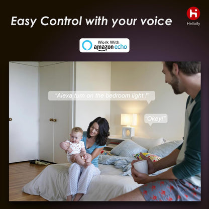 Helloify A19 Smart WiFi LED Light Bulbs, Tunable Changing, Warm to Cool White Dimmable, Work with Alexa & Google Home (No Hub), 60W Equivalent E26, 2700K-6500K, 2 Count