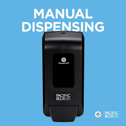 Pacific Blue Ultra™ Wall-Mounted Manual Dispenser for Foaming Hand Soap and Hand Sanitizer by Georgia-Pacific, Black, 53057, 11.5” W x 5.6” D by 4.4” H