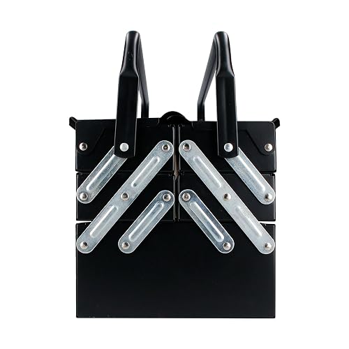 Urrea CMA4 Caja portaherramientas metálica tipo acordeón negra 7" x 18" x 7"