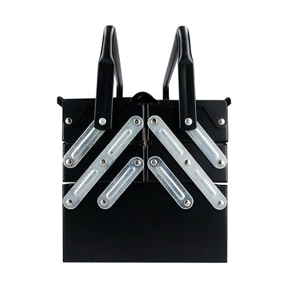 Urrea CMA4 Caja portaherramientas metálica tipo acordeón negra 7" x 18" x 7"