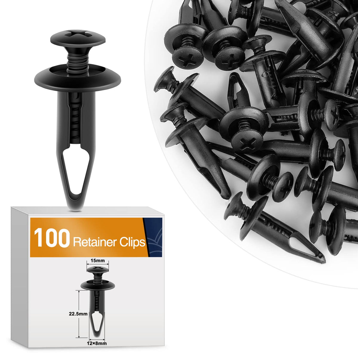 GOOACC - 100 clips de remache para parachoques Yamaha Rhino 450 660 700 Grizzly 600 Cuerpo Fender Hood Panel de depósito de combustible, clip de tornillo de remache